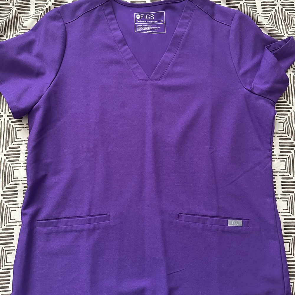 Figs Vivid Purple Scrub Top